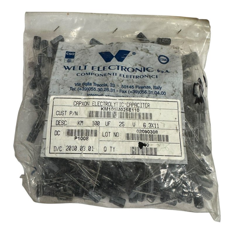 KM101M025E110ETA Capxon Electrolytic Capacitor 100uf 25V 105c 6.3x11 [Qtyx100]
