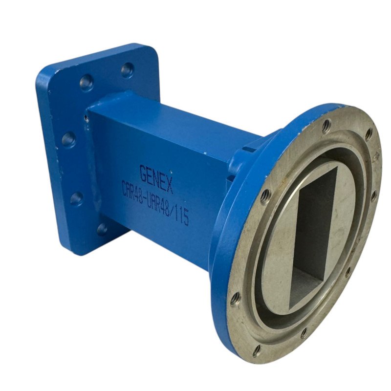 CAR48-UAR48/115 Genex Waveguide Round Cover Flange to Square Cover Flange WR187 WR-187 115mm