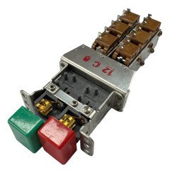 12C6 Crouzet 6-Gang DPST Interlocked Pushbutton Switch Block 3+3 Panel Mount