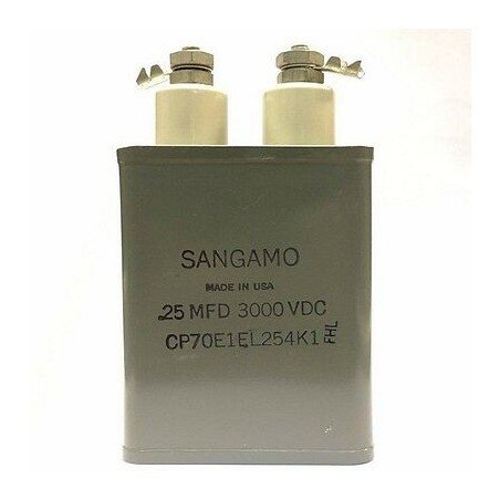 0.25uF 3000VDC OIL CAPACITOR SANGAMO CP70E1EL254K1