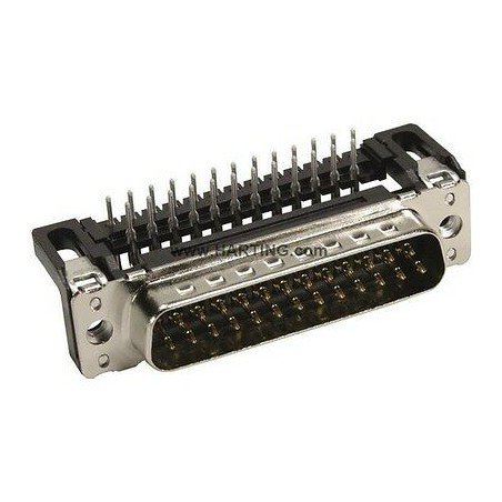 25 Position HARTING D-Sub Plug, Male Pins Connector, Through Hole, Right Angle S