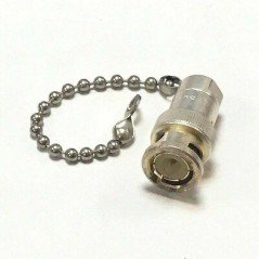 BNC DUST CAP WITH CHAIN SILVER PLATED AMPHENOL 4700-10K