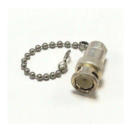 BNC DUST CAP WITH CHAIN SILVER PLATED AMPHENOL 4700-10K