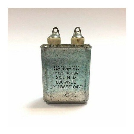 2X0.1uF 600WVDC PAPER DIELECTRIC CAPACITOR SANGAMO CP91B6EF104V1