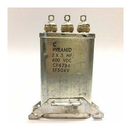 2X0.5uF 600WVDC PAPER DIELECTRIC CAPACITOR CP67B4EF504V PYRAMID