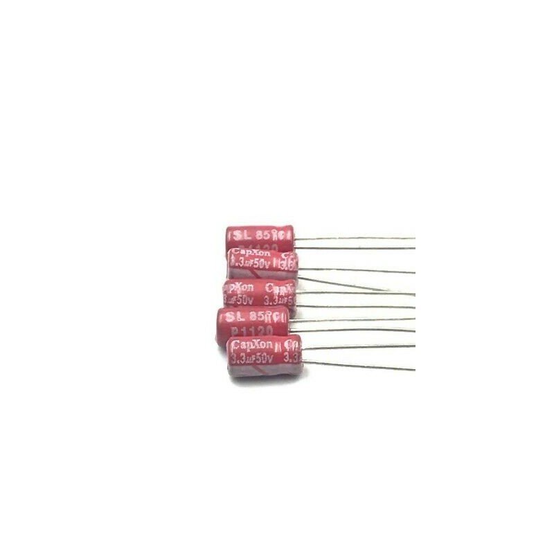 3.3UF 50V RADIAL ELECTROLYTIC CAPACITOR CAPXON 4X7 85C QTY:5