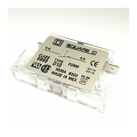 SQUARE D 08086 AUXILARY CONTACT FOR 8910 DPA CONTACTOR CLASS 9999 TYPE D10