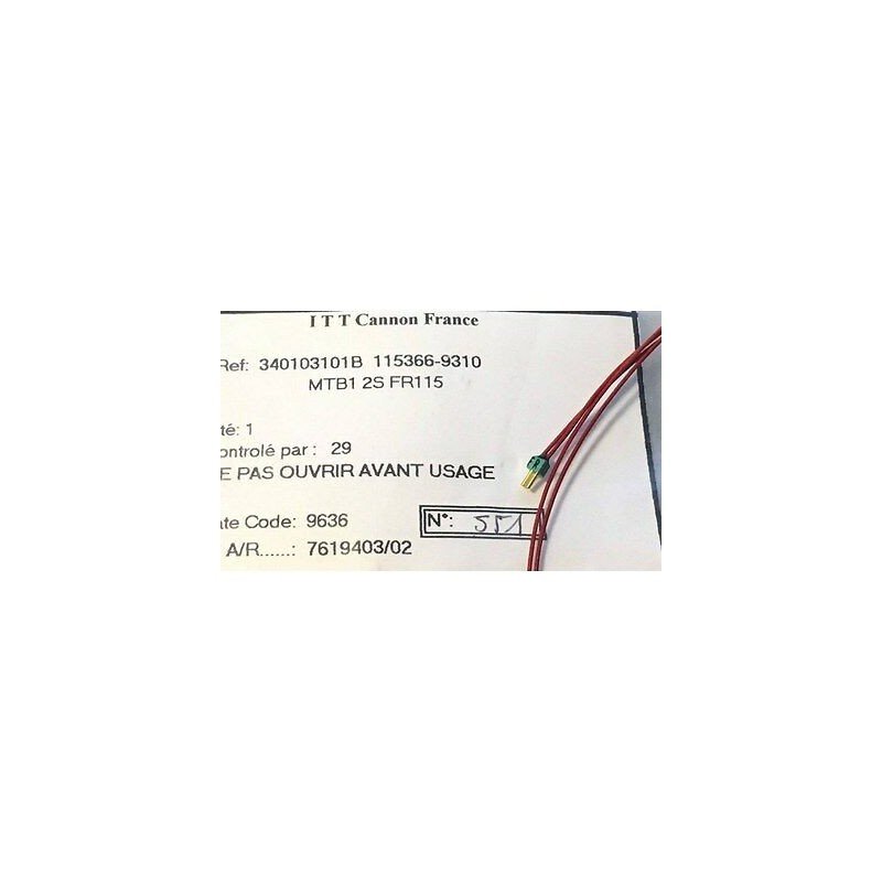 2P FEMALE Microstrips .050" Contact Spacing MT CABLE ASSEMBLY MTB1 CANNON 1M