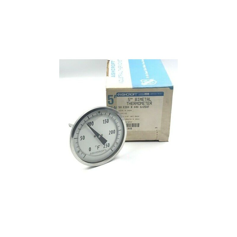 0-250F 5" BIMETAL THERMOMETER ASHCROFT 50EI60R040