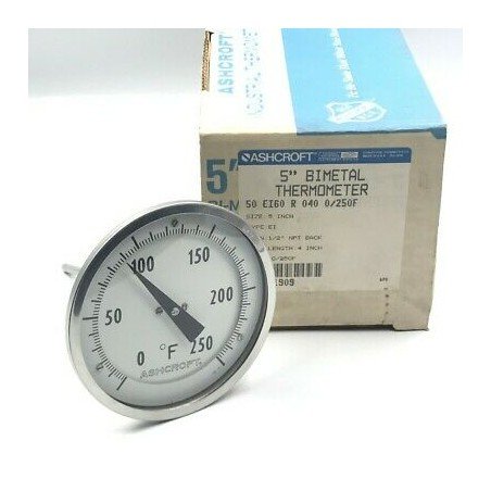 0-250F 5" BIMETAL THERMOMETER ASHCROFT 50EI60R040