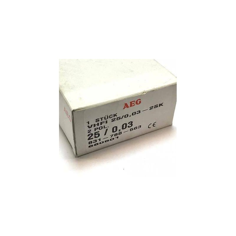 2Pol 25A  Circuit Breaker AEG VHFI 25/0.03-2SK