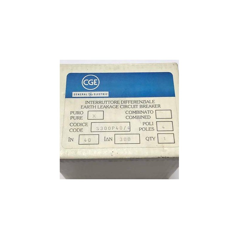 4 POLE EARTH LEAKAGE CIRCUIT BREAKER GENERAL ELECTRIC S300P40/4