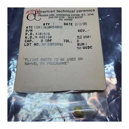 0.5pF 50VDC 0.001%FR Ceramic Chip Capacitor CDR11BG0R5ABNS ATC