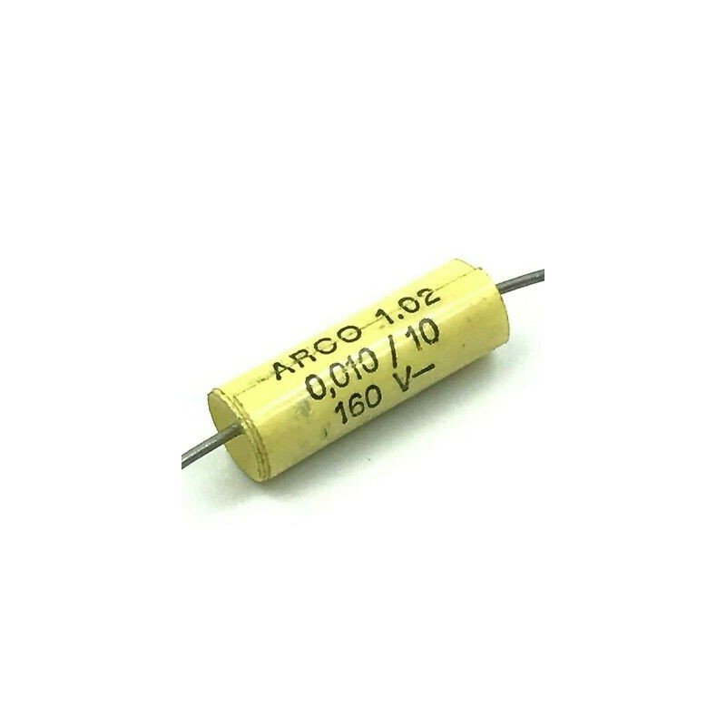 0.010uf 10% 160V POLYPROPYLENE FILM CAPACITOR ARCO  HI END AUDIO 15X5MM