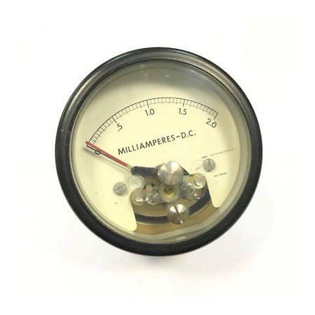 0-2 MILLIAMPERES-DC  Panel Meter 423-3164RI P/N 25-1033-2501 APL INSTRUMENTS USE