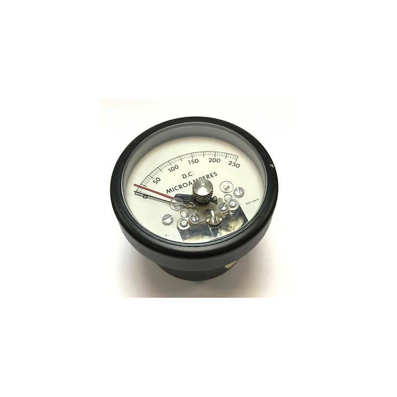 0-250uA AMMETER PANEL MOUNT USA D:7cm