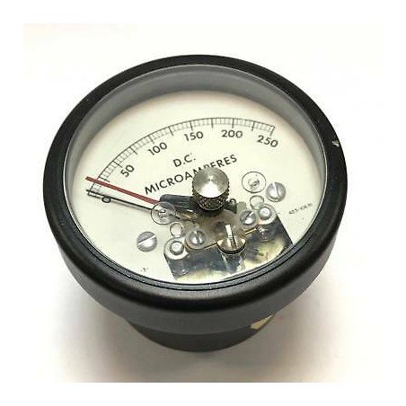 0-250uA AMMETER PANEL MOUNT USA D:7cm