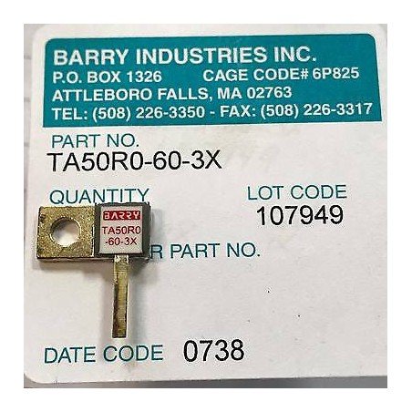 60W 50R 2.5Ghz AIN Flanged Termination Barry TA50R0-60-3X