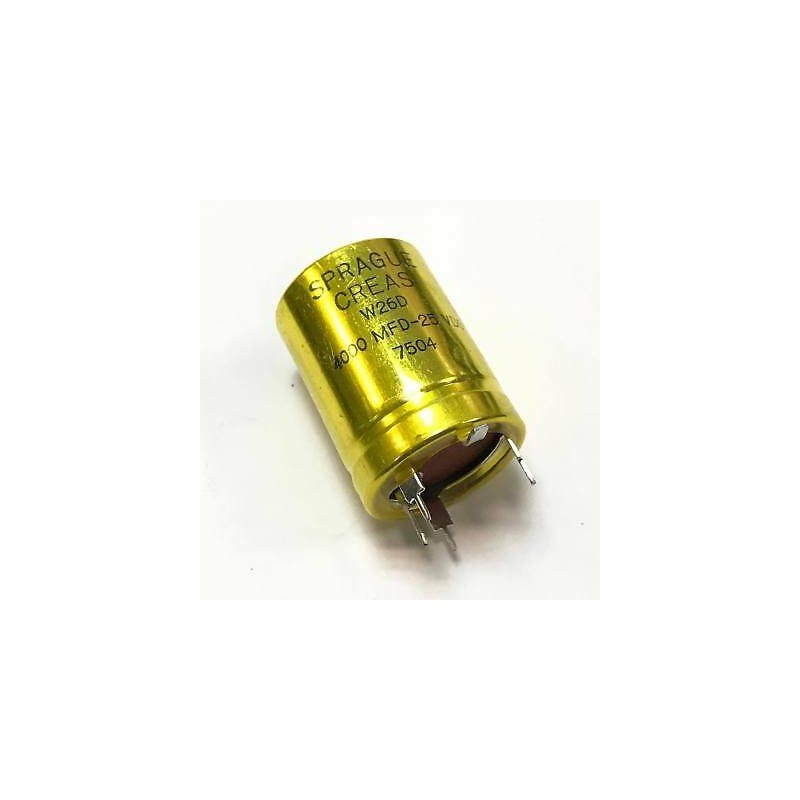 4000uf 25VDC Electrolytic Capacitor W26D Sprague / Creas