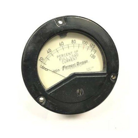 0-130 PERCENT OF FULL LOAD CURRENT  Panel Meter FS 5A Fermont Division
