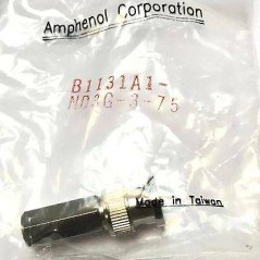 BNC connector Plug, straight 75 Ω Amphenol B1131A1-ND3G-3-75