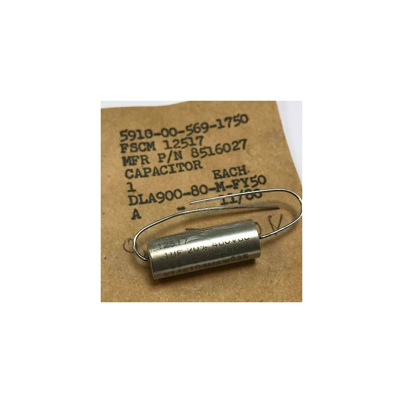 0.1uF 400V Paper Dielectric Capacitor 8516027 5910-00-569-1750 29x10mm