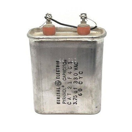 3.75UF 330V Paper in Oil Capacitor PYRANOL GENERAL ELECTRIC 21F403