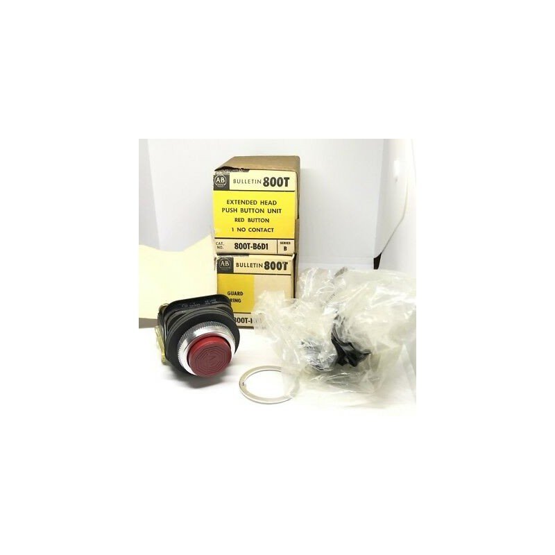 Allen-Bradley 800T-B6D1 800T-N13 Push Button Extended Head 30mm Red NEMA 4/13