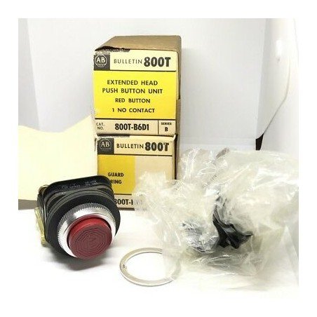 Allen-Bradley 800T-B6D1 800T-N13 Push Button Extended Head 30mm Red NEMA 4/13