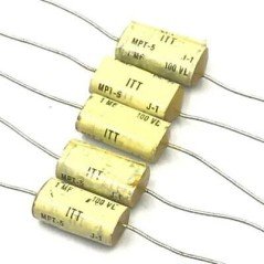 1UF 1000NF 100V AXIAL CAPACITOR MPT-5 ITT QTY:5