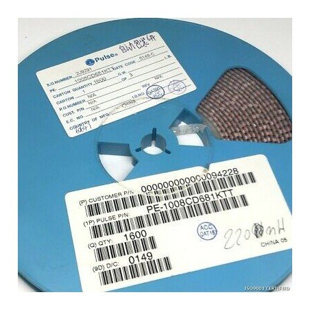 680NH 230MA 1.47OHM INDUCTOR PULSE 1008CD681KTT 1600PCS REEL