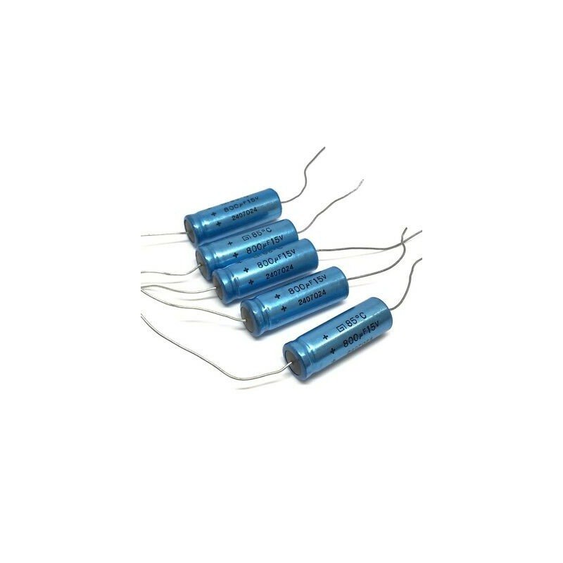 800uF 15V Axial Electrolytic Capacitor Qty:5