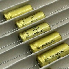 470UF 16V AXIAL AUDIO ELECTROLYTIC CAPACITOR -55/+125C SAFCO QTY:5