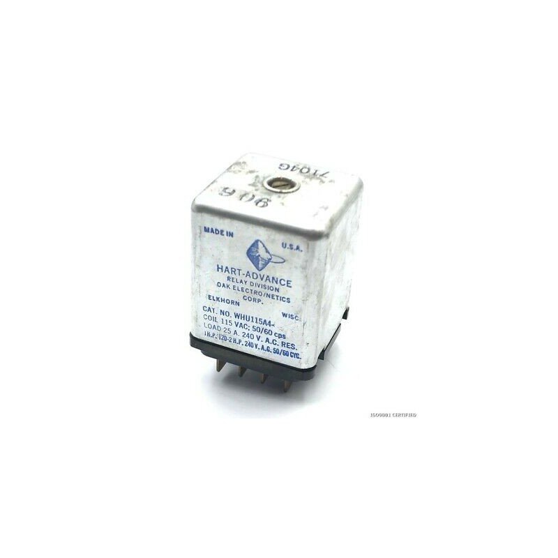 25A 240V WHU115A4 RELAY INDUSTRIAL COIL 115VAC HART ADVANCE