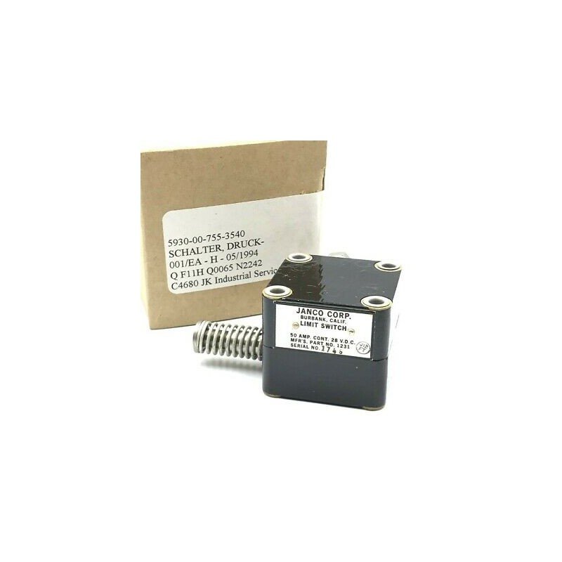 50A 28V 1231 LIMIT SWITCH MILITARY 5930-00-755-3540 JANCO