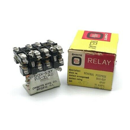 DOX-53T OHMITE RELAY 4PDT 10A 115V
