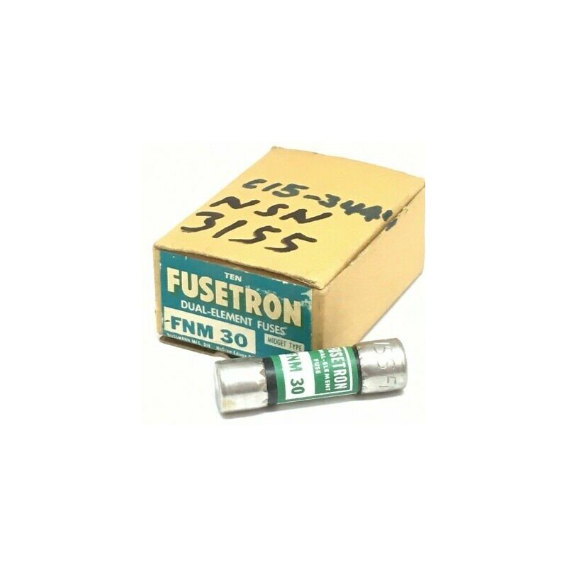 30A 125V FNM30 DUAL ELEMENT FUSE BUSSMAN FUSETRON