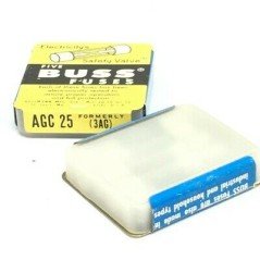 25A 250V AGC25 FAST ACTING FUSE BUSSMANN FUSETRON QTY:5