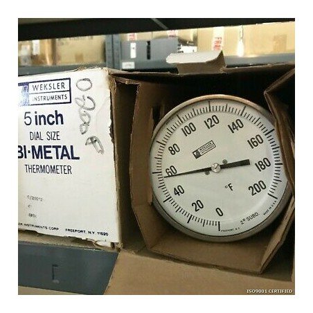 Weksler BI-Metal Industrial Thermometer 0-200F 5 Inch