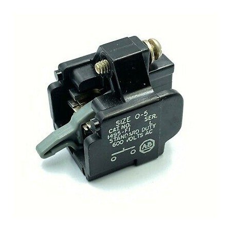 ALLEN BRADLEY 1495-F1 AUXILIARY CONTACT 600V SIZE 0-5 SERIES L