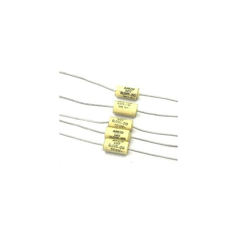0.015UF 15NF 20% 100V AXIAL CAPACITOR ARCOTRONICS QTY:5