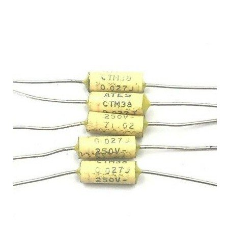0.027UF 27NF 5% 250V AXIAL CAPACITOR CTM3A ATES QTY:5