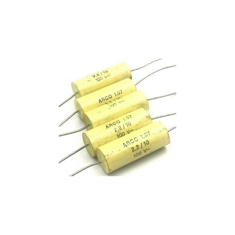 2.2UF 2200NF 100V AXIAL POLYPROPYLENE CAPACITOR ARCOTRONICS QTY:5