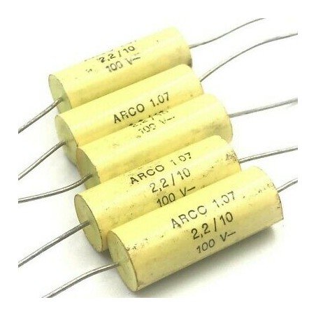 2.2UF 2200NF 100V AXIAL POLYPROPYLENE CAPACITOR ARCOTRONICS QTY:5