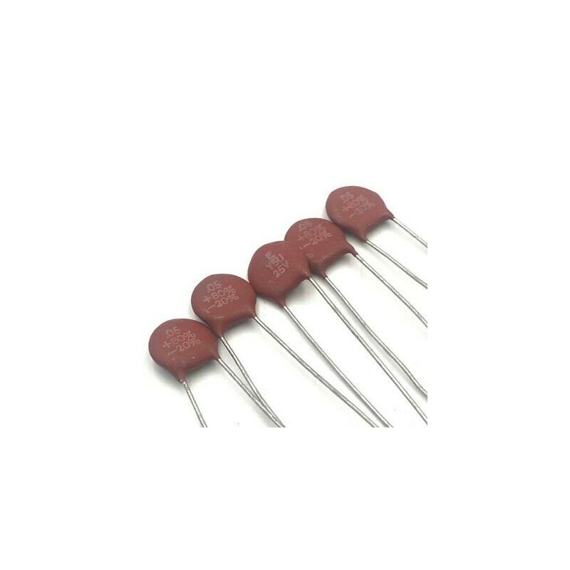 0.05UF 50NF 50000PF 25V CERAMIC DISC CAPACITOR QTY:5