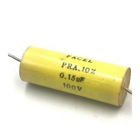 0.15UF 150NF 100V 10% AXIAL POLYPROPYLENE CAPACITOR FACEL