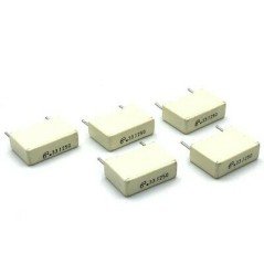 0.33UF 250V POLYESTER FILM CAPACITOR JAN (J) 19X5mm [QTY:5]