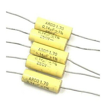 0.14UF 140NF 250V 1% AXIAL CAPACITOR ARCOTRONICS QTY:5