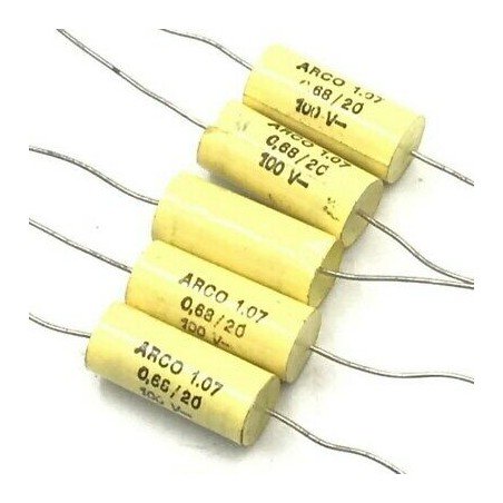 0.68UF 680NF 100V AXIAL CAPACITOR ARCOTRONICS QTY:5