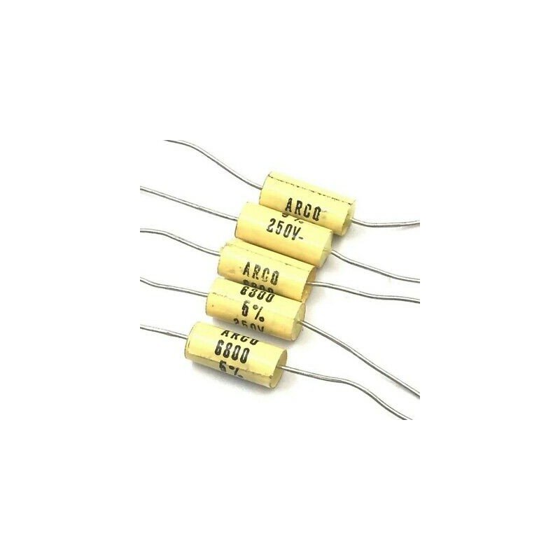 6.8NF 6800PF 250V 5% AXIAL CAPACITOR ARCOTRONICS QTY:5